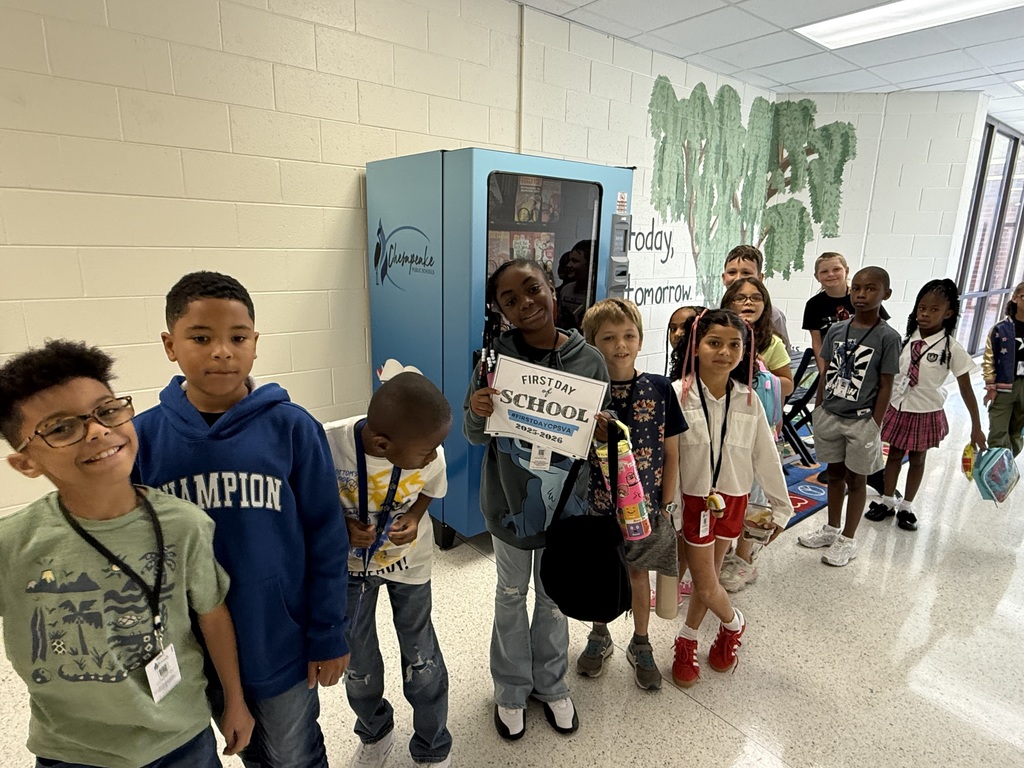 students and staff on the first day of school