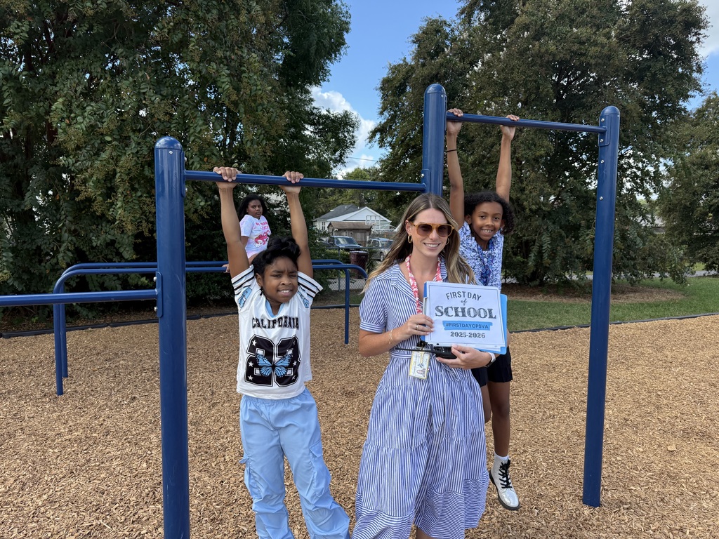 students and staff on the first day of school