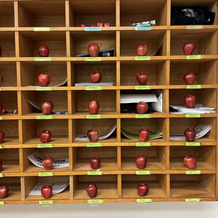 apples in teachers mailbox