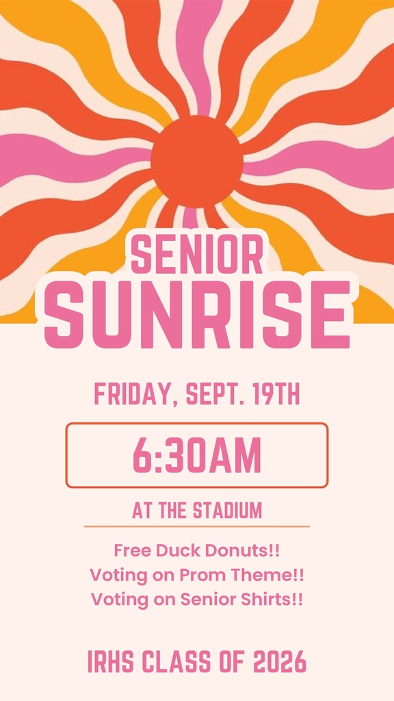 Senior Sunrise - Friday, September 19th 6:30AM