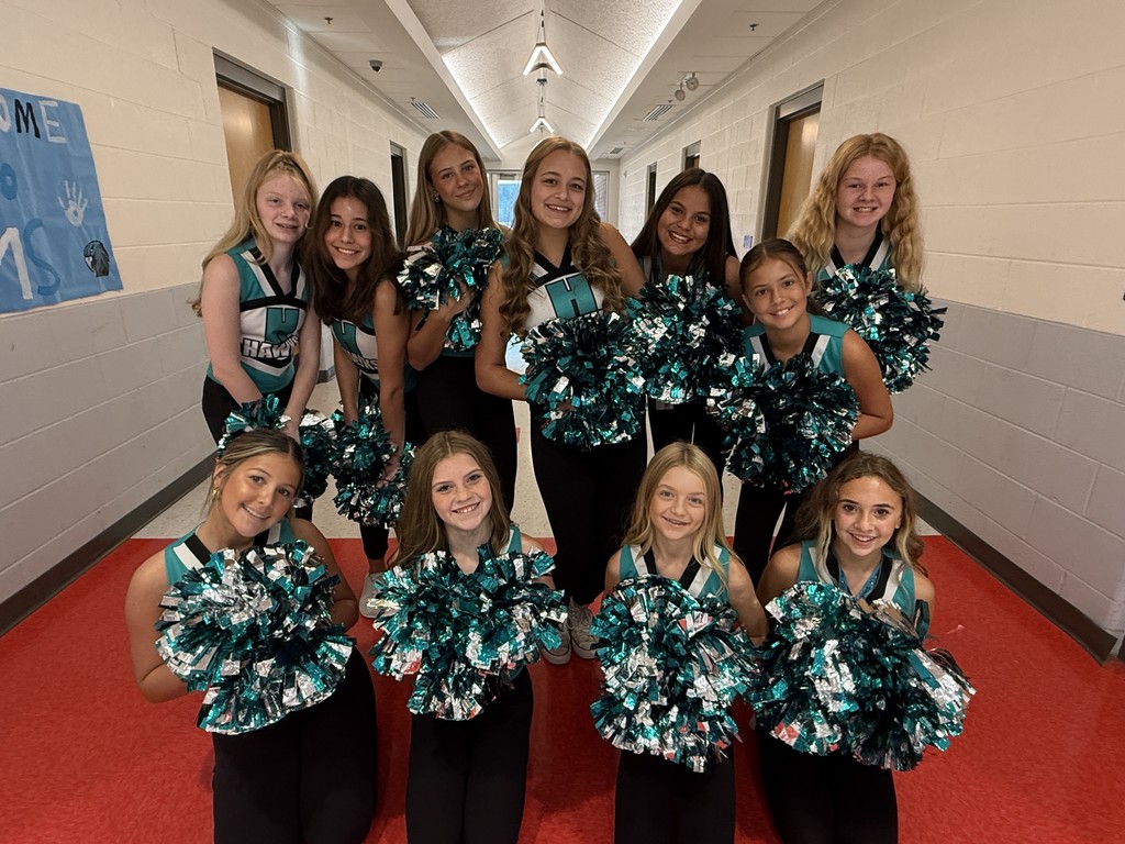 cheerleaders in hallway