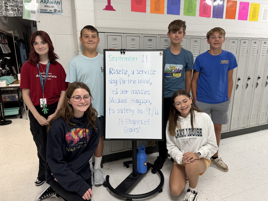 students in red, white, and blue for patriot's day