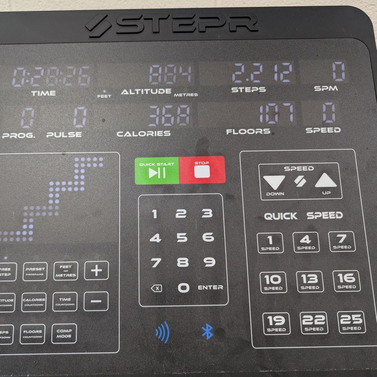 stairclimber showing how far they climbed  
