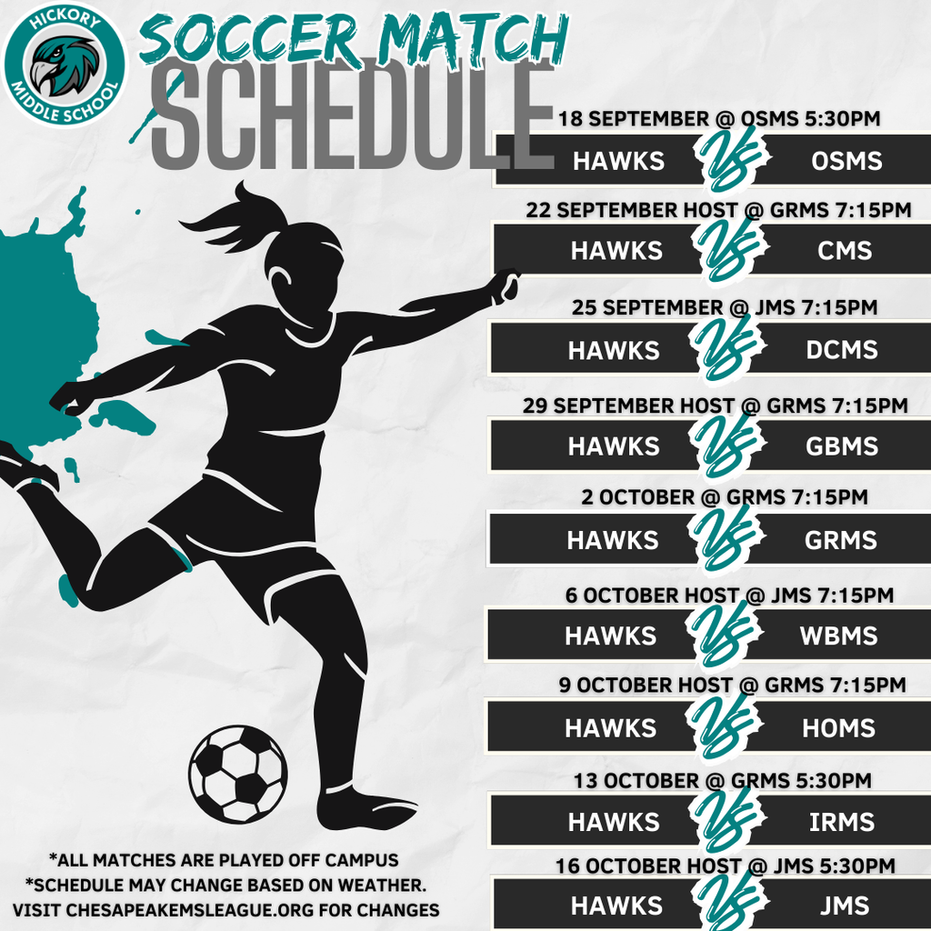 girls soccer schedule