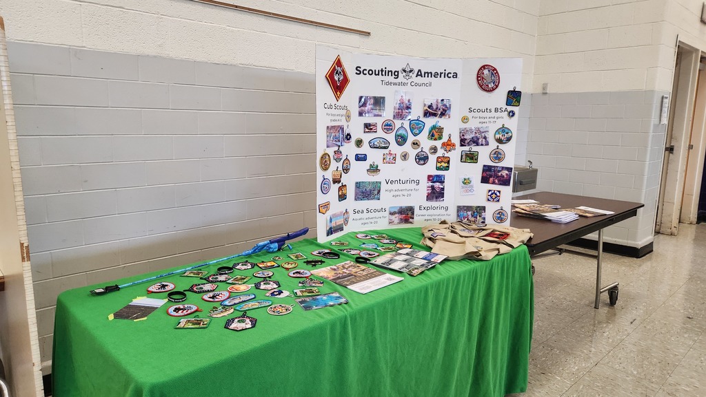 Scout Table Displaying Badges