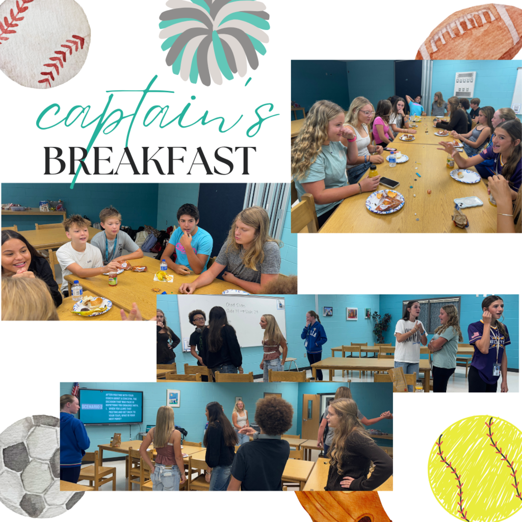 captain's breakfast, students eating breakfast and working on scenarios