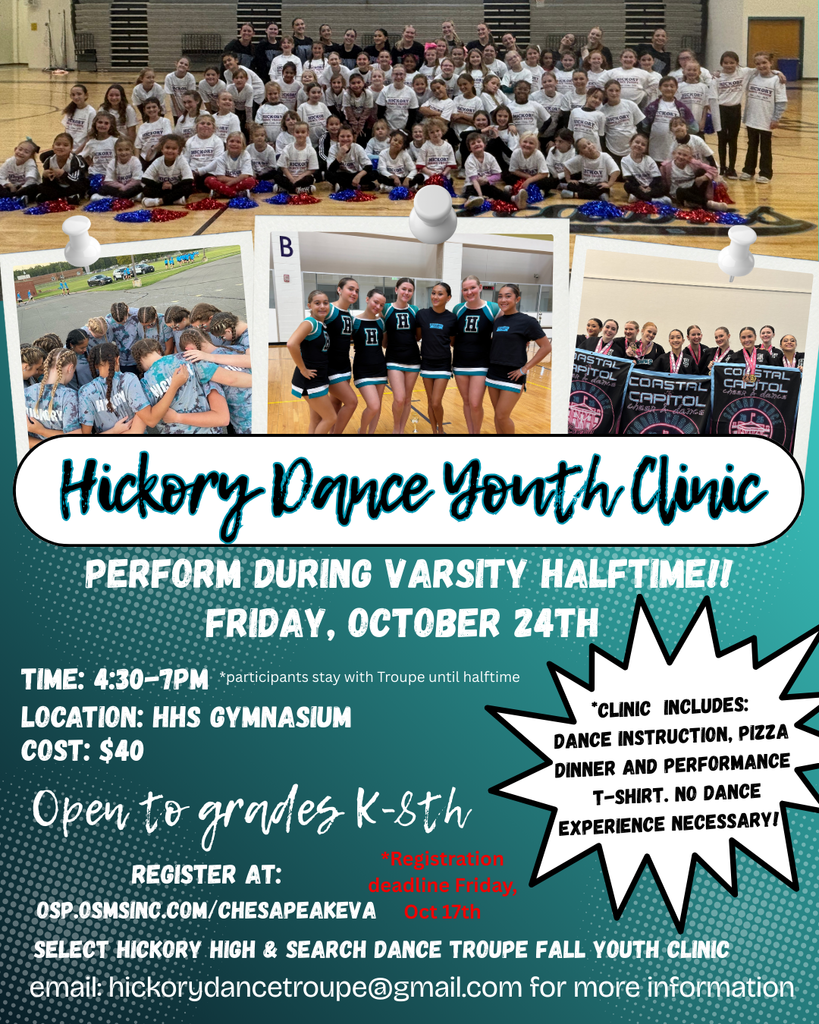 hickory dance youth clinic perform during varsity halftime on Friday October 24th