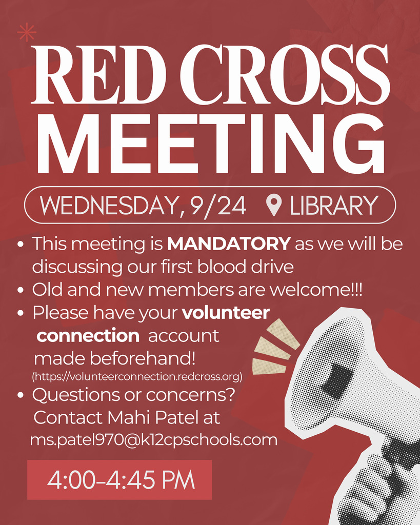 Red cross meeting flyer for September 24