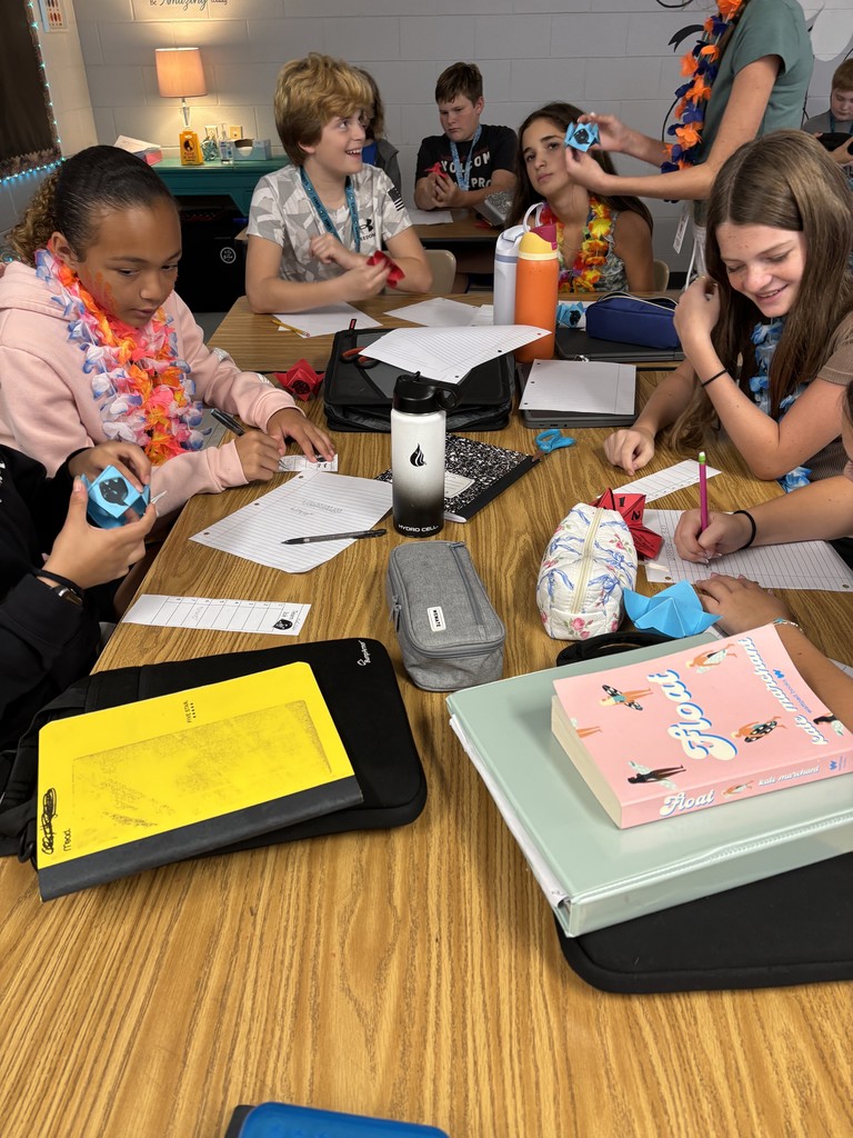 students working in a group