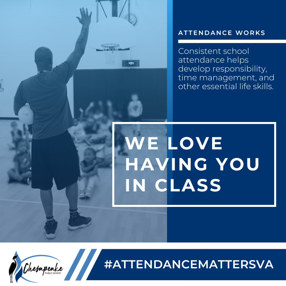 Attendance Works graphic "We Love Having You in Class" 