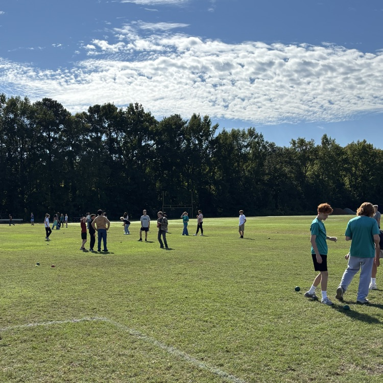 students playing bocce ball