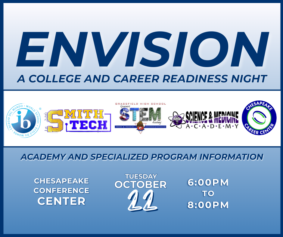 envision college readiness night graphic wiht academy logos