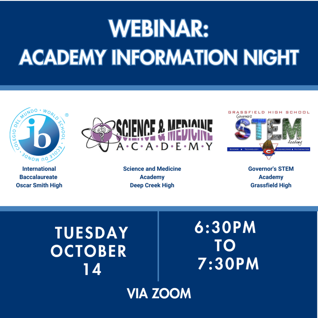 Webinar graphic for academy night with logos for each