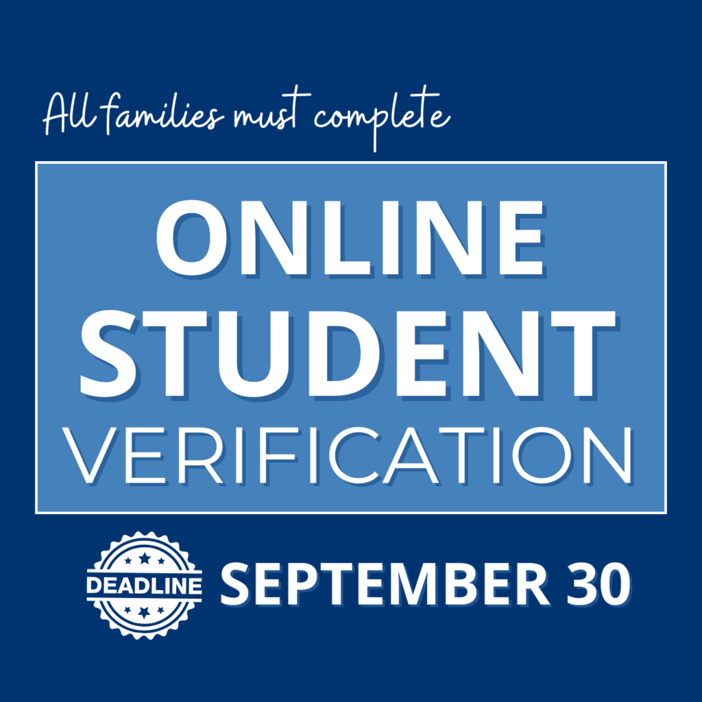online student verification graphic deadline september 30