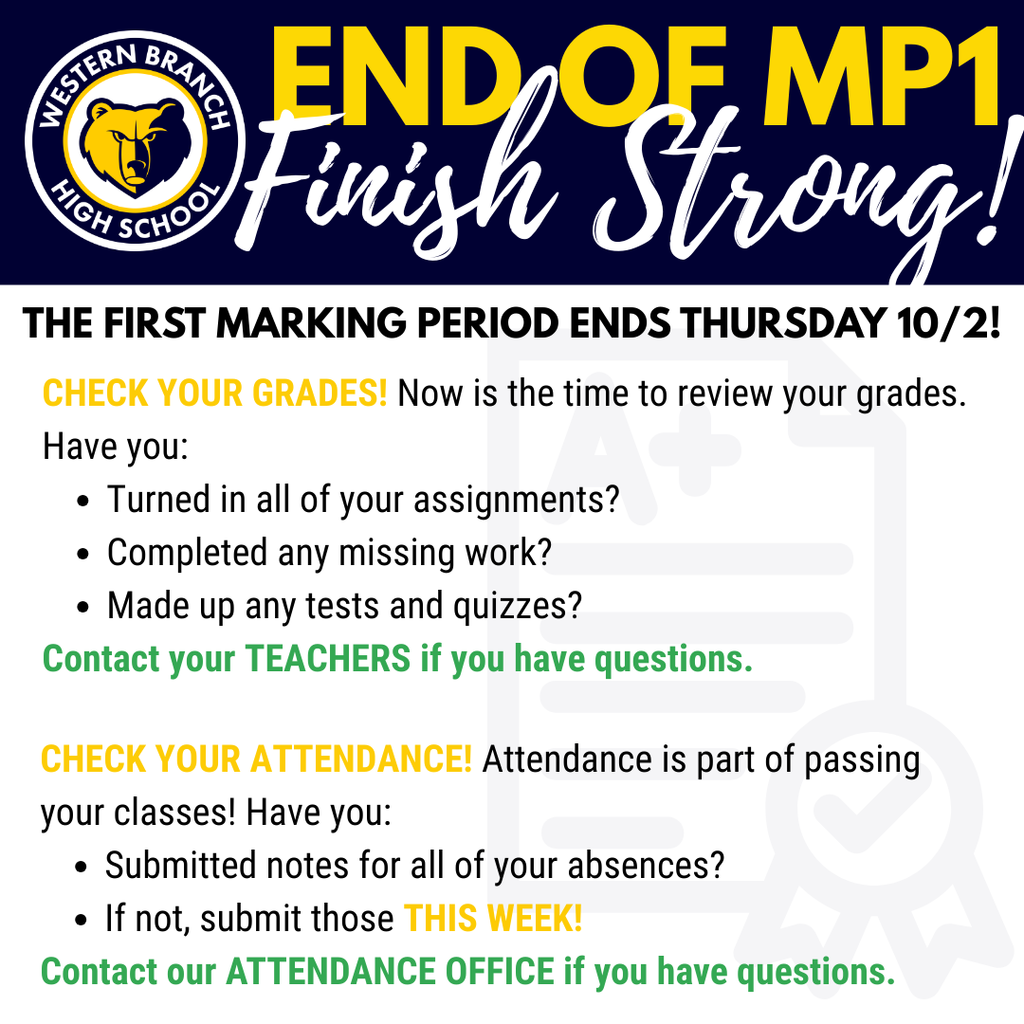 List of Marking Period Reminders
