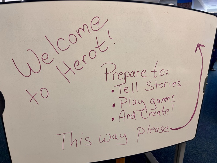 welcome to herot.  prepare to tell stories play games and create.  this way please 