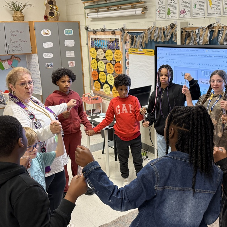 Ms Gallop’s class forming a human circuit