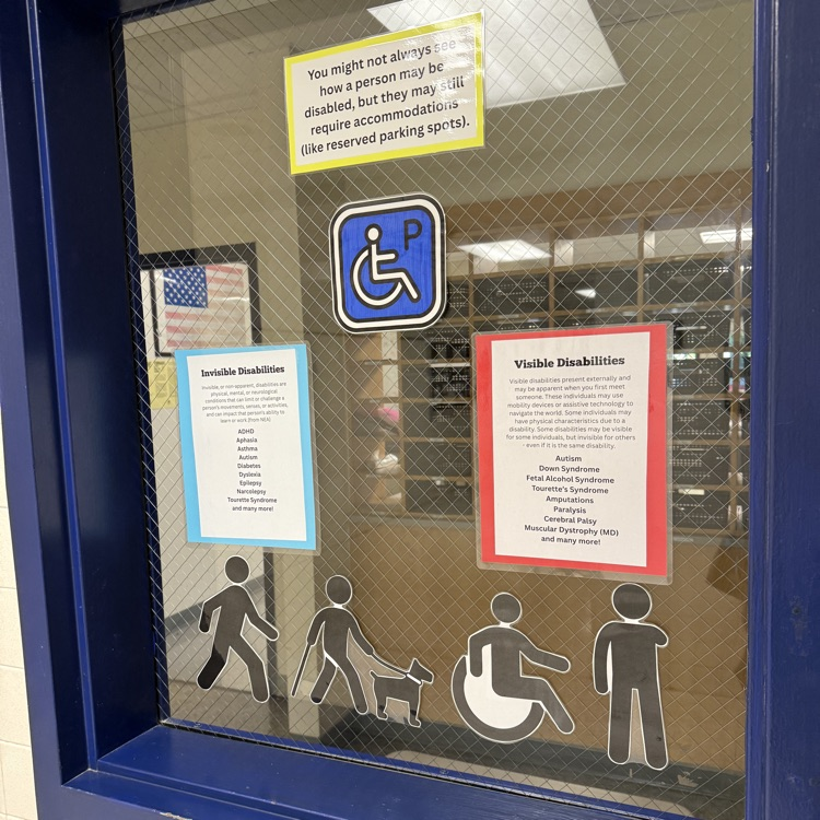 descriptions of disabilities on a wall