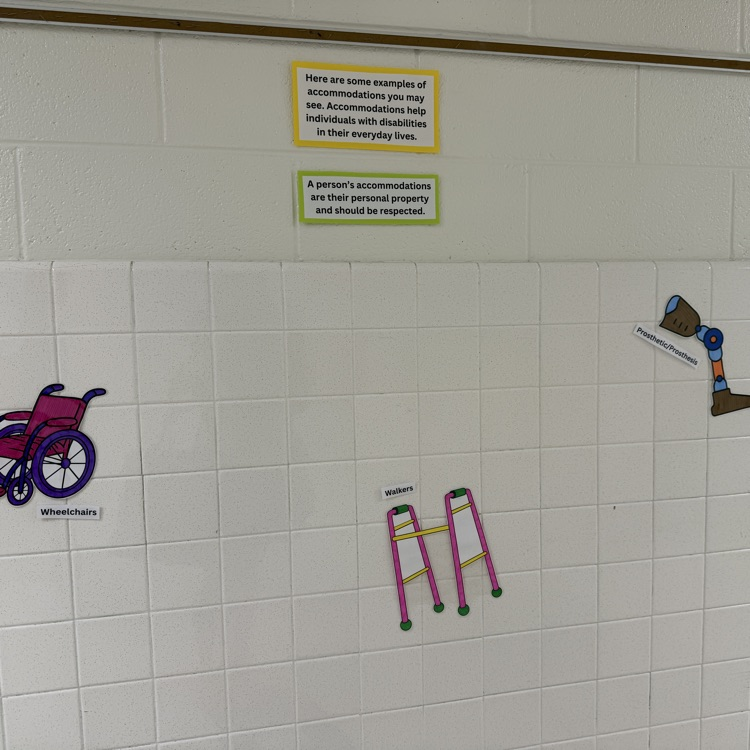 accommodations people use -displayed on wall