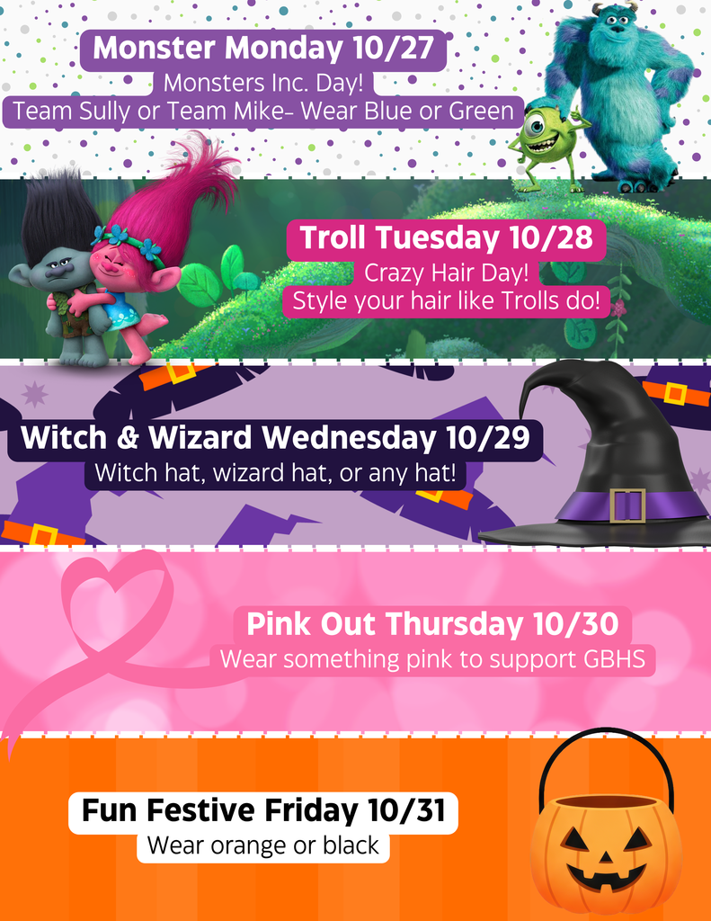 Spirit Week 10/27-10/31