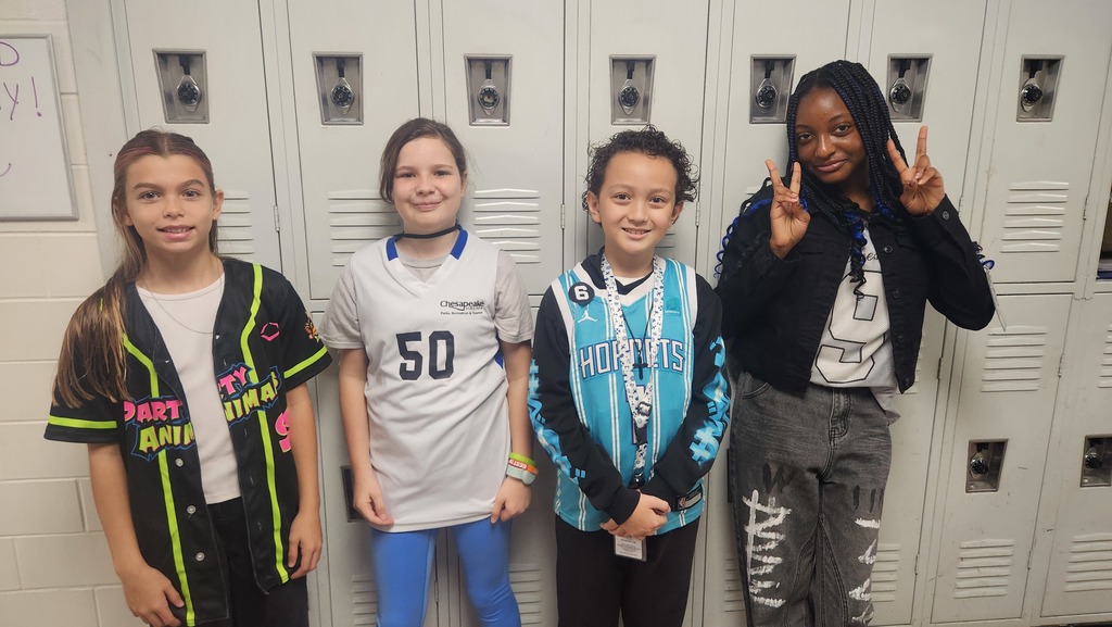 Students wearing jerseys