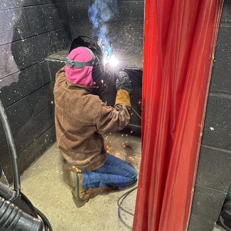 Student welding