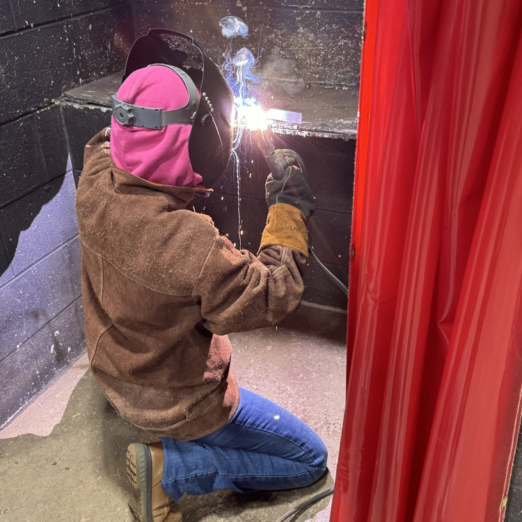 Student welding