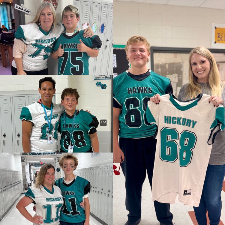 football players giving jersey to educator