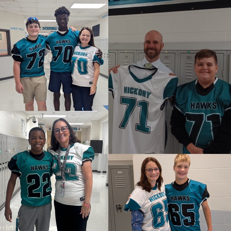 football players giving jersey to educator