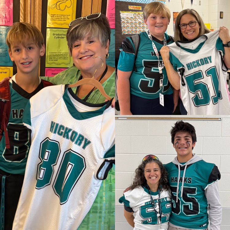 football players giving jersey to educator