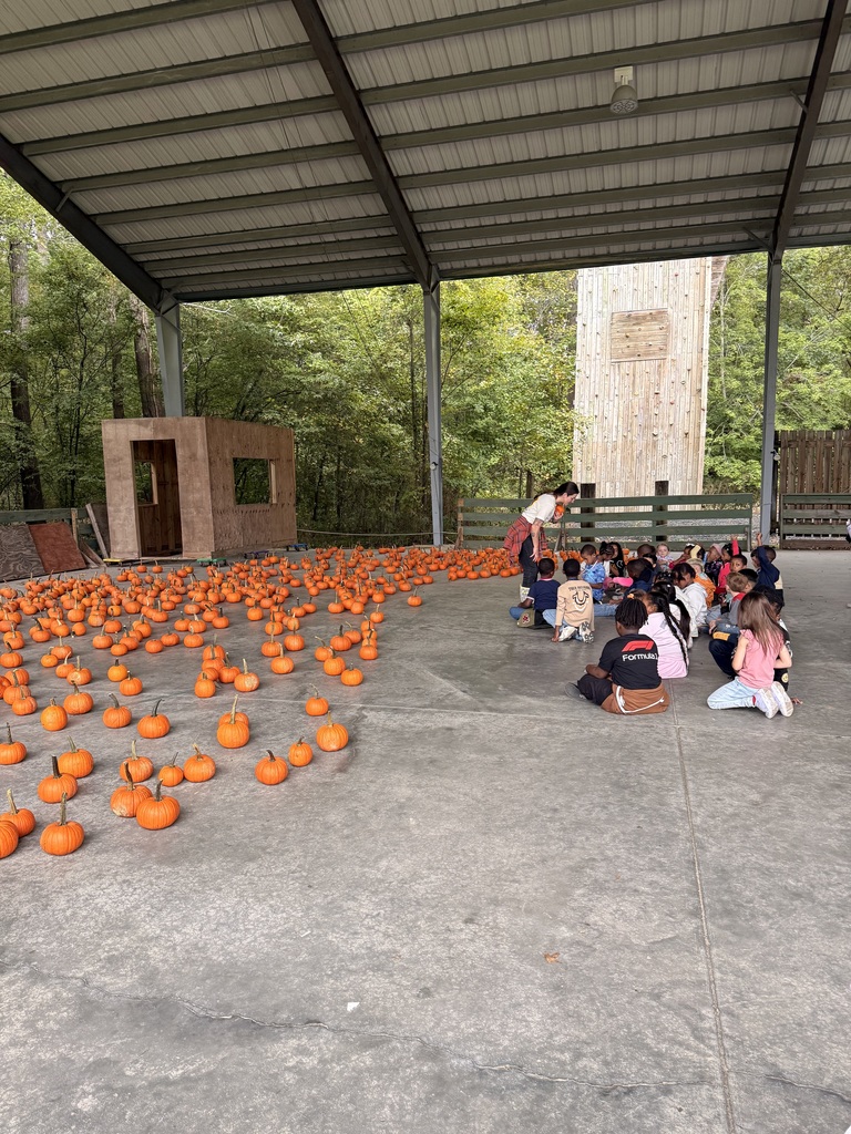 Students learning about pumpkins