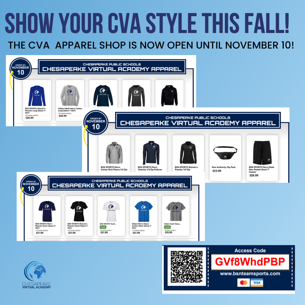 flyer with information about cva apparel for sale