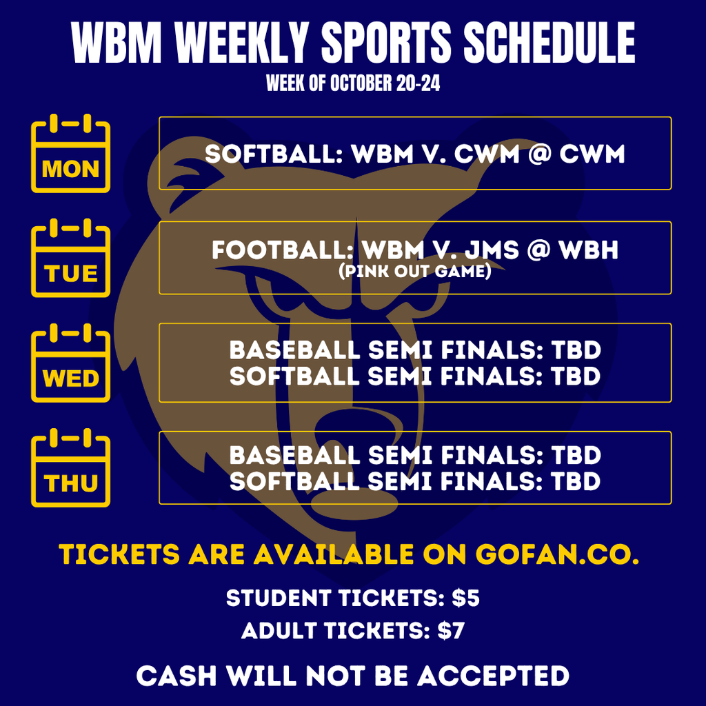 Fall Sports Schedule