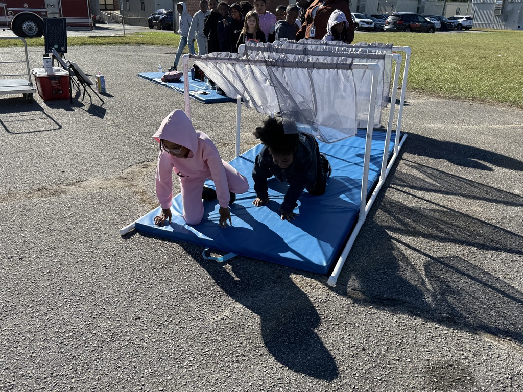 students learning fire safety