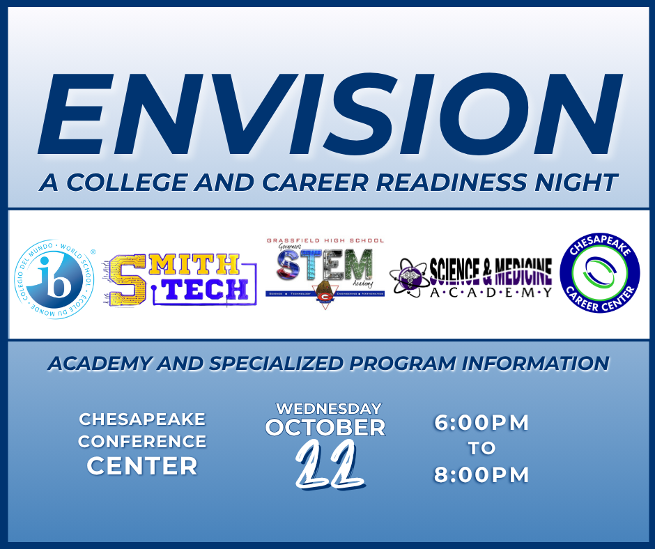 envision college readiness night graphic wiht academy logos