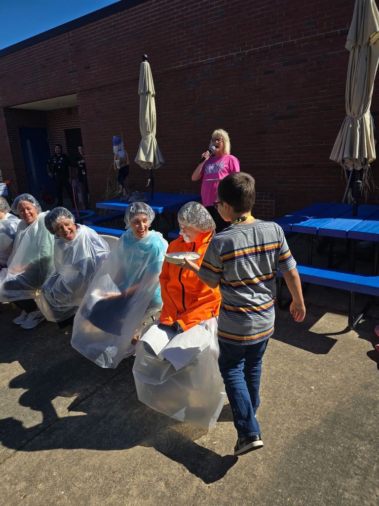staff getting pied