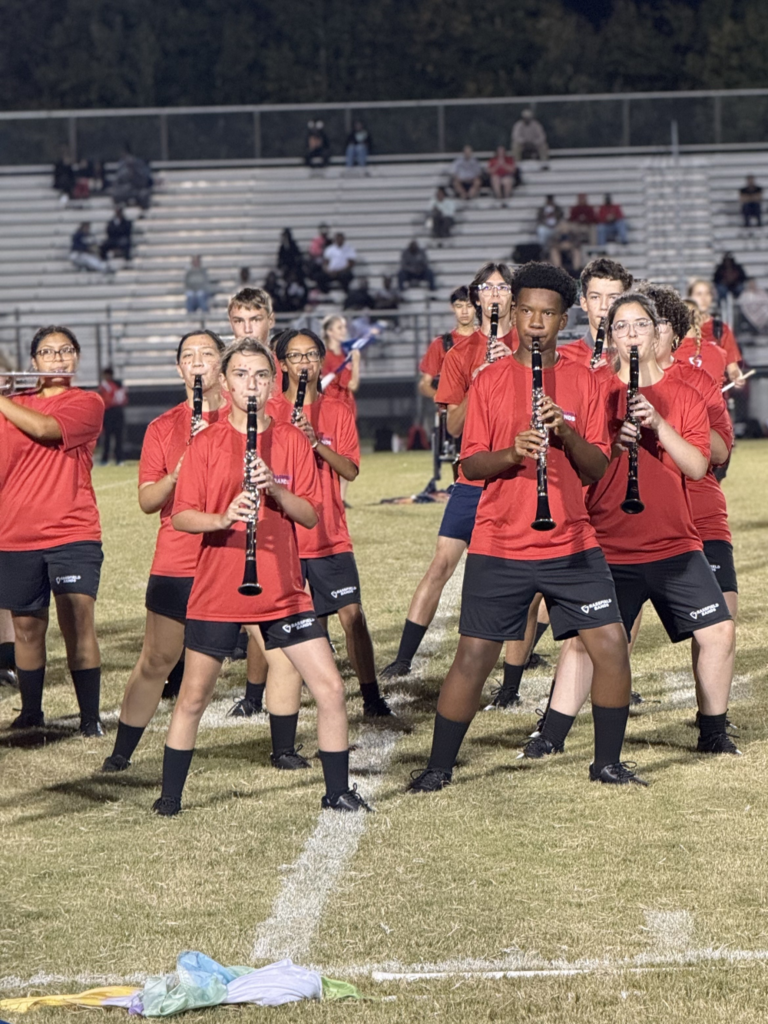 marching band playing clarinets