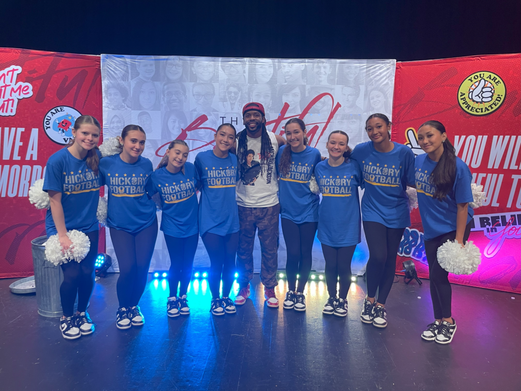 high school dance team smiling