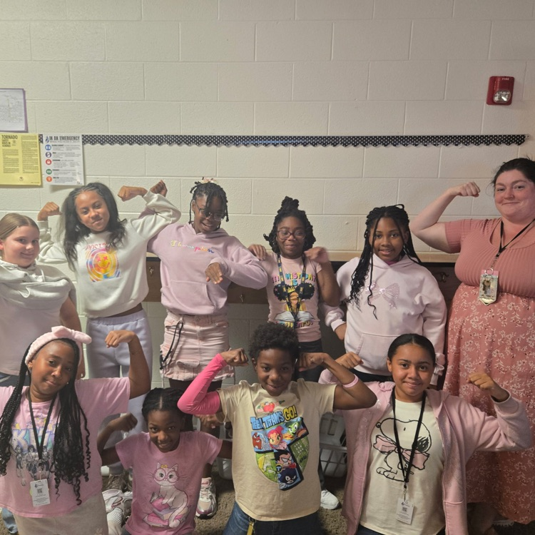 Mrs Caswell’s class in pink