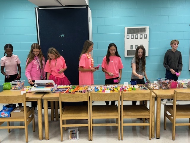 students shopping at school store