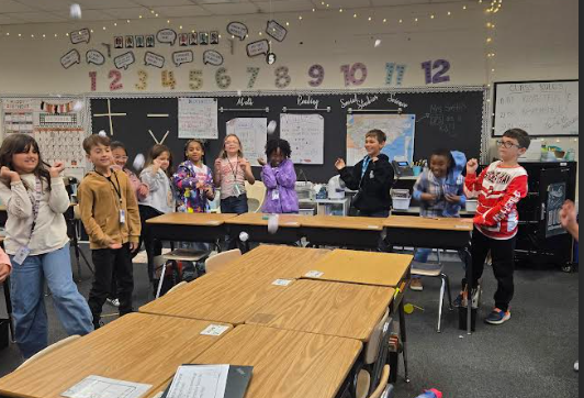 Mrs. Smith's 3rd graders are tossing 'snowball questions' during Ms. Fisher's counseling lesson today. They're tackling tough topics like self-control and sharing great strategies. 