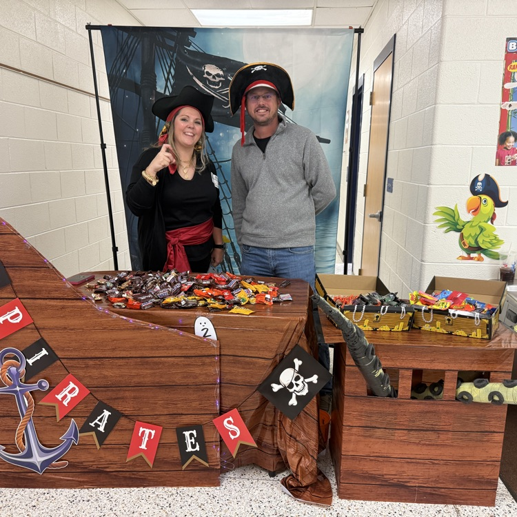 Pirate costumes and themed table