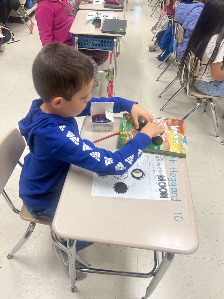 Oreo Moon Phases with Mrs. Wallace's 4th grade