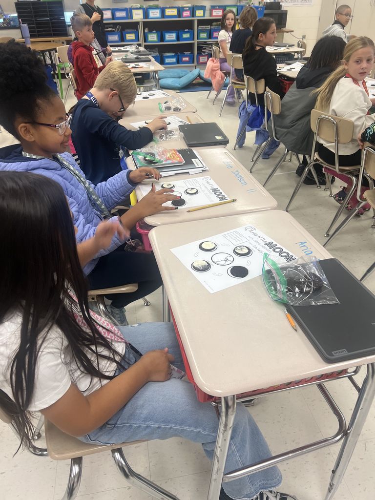 Oreo Moon Phases with Mrs. Wallace's 4th grade