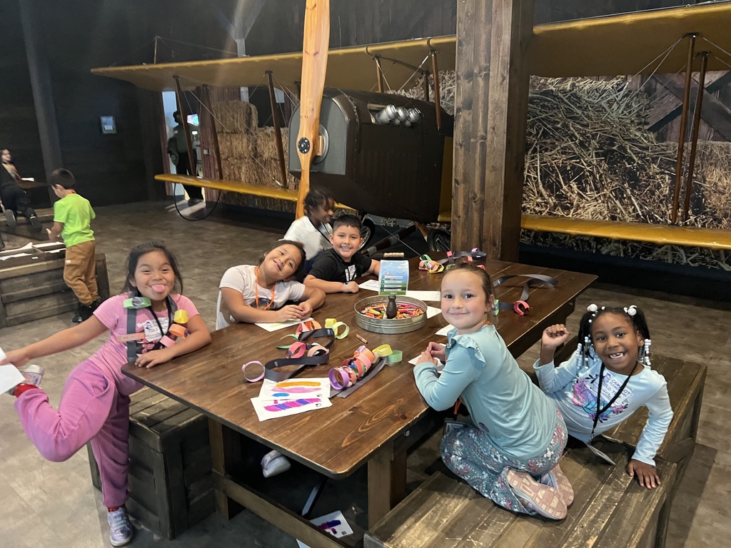 1st graders working at a hands-on station