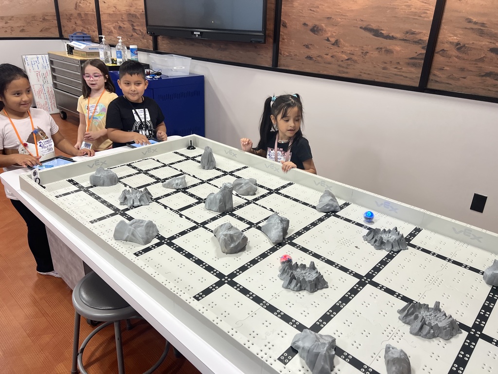 students working at a table