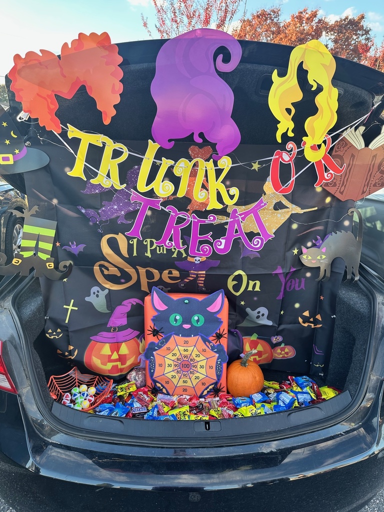 A trunk full of candy that says Trunk or Treat