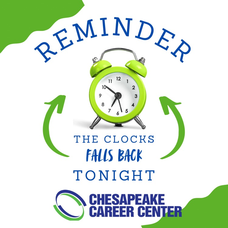 clocks fall back an hour Sunday, November 2