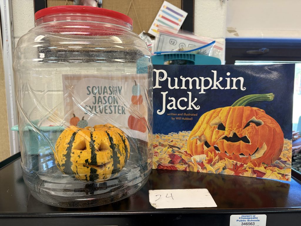 The class Pumpkin Jack on display with the book
