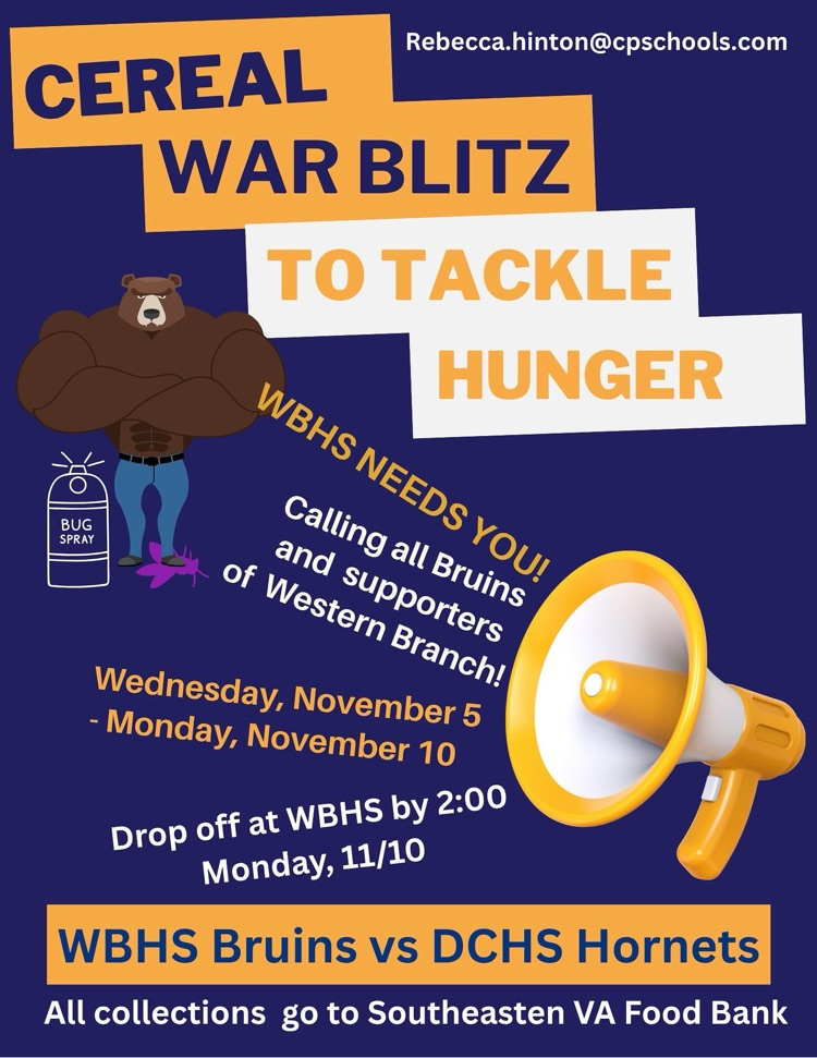 cereal war flyer between wbhs and dchs 11/5-11/10